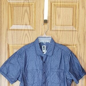 house #65 Blue button down dress shirt. mens medium